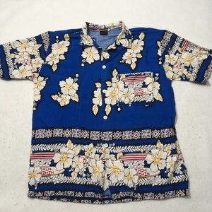 KOKO KNOT Mens Short Sleeve surfer Hawaiian Shirt floral surf beach comber